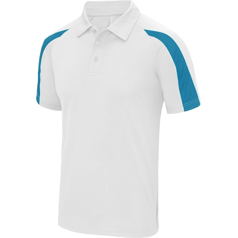 Dart Shirts – Polo Shirt – Just Cool Contrast – White with Blue 2XL