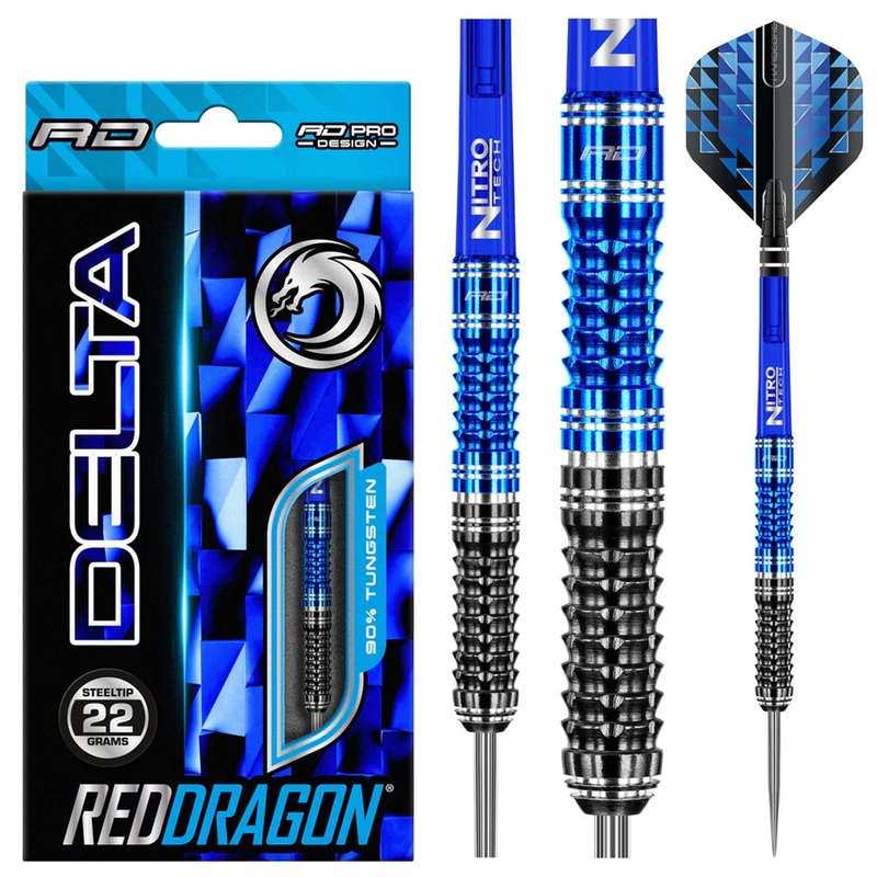 Delta 1 90% Tungsten Steel Tip Darts by Red Dragon 22 Gram