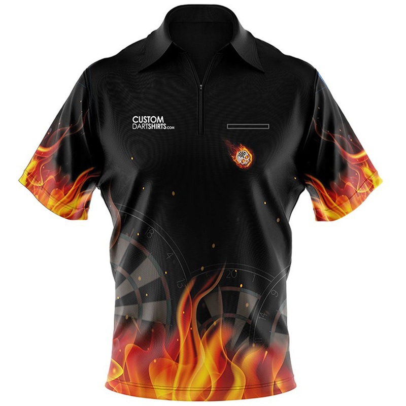 Flaming Skull Custom Dart Shirt Extra Small