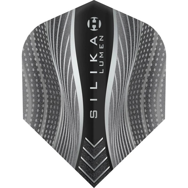 Harrows Silika Lumen – Patented Tough Crystalline Coated Black/Gray – No6 Standard Dart Flights Standard 100 Micron Extra Strong