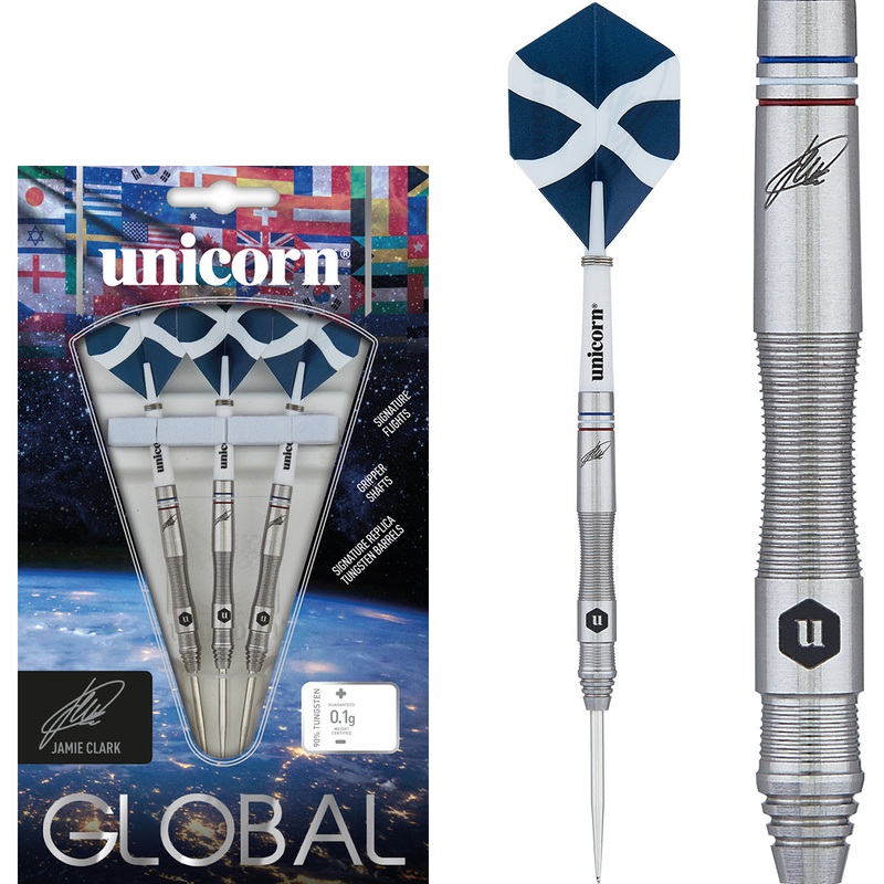Jamie Clark Global 80% Tungsten Steel Tip Darts by Unicorn 22 Gram