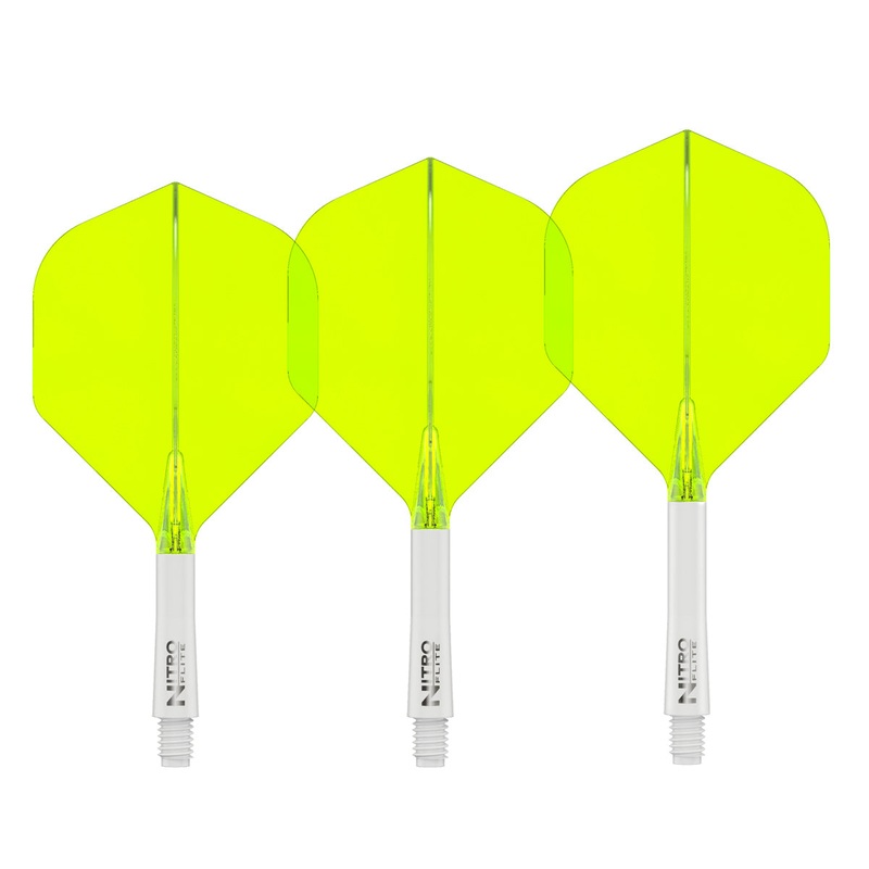 Nitro Flite Integrated Flight & Shaft White & Yellow No2 by Red Dragon Short