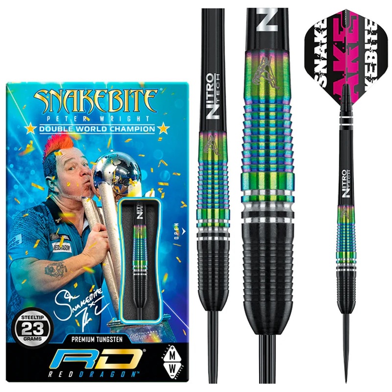 Peter Wright World Champion Torpedo SE 90% Tungsten Steel Tip Darts by Red Dragon 23 Gram