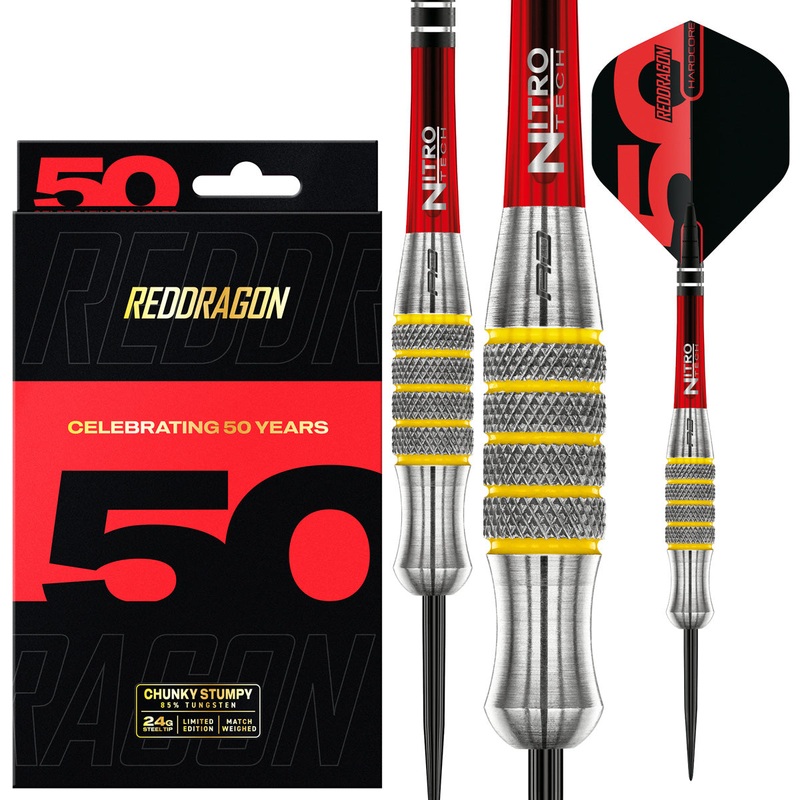 Red Dragon Chunky Stumpy 7 85% Tungsten Steel Tip Darts 28 Gram