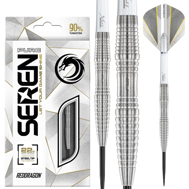 Seren 3 Pure 90% Tungsten Steel Tip Darts by Red Dragon 22 Gram