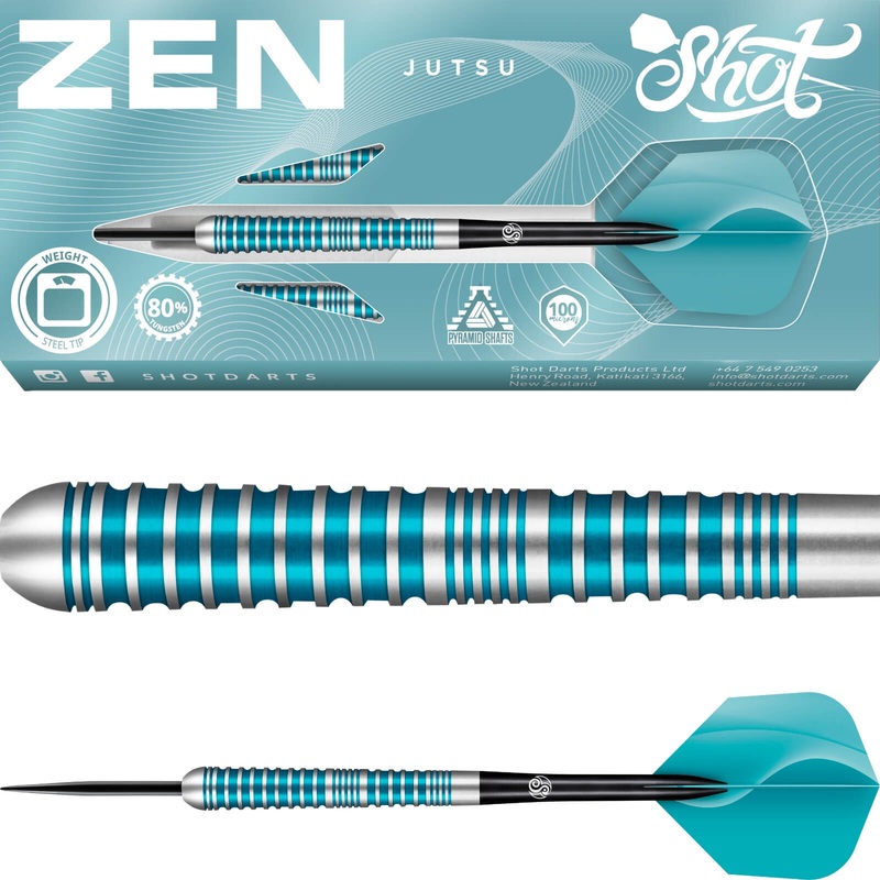 Shot – Zen Jutsu 2.0 Darts – Steel Tip – 80% Tungsten – 23g 24g 25g 23 grams