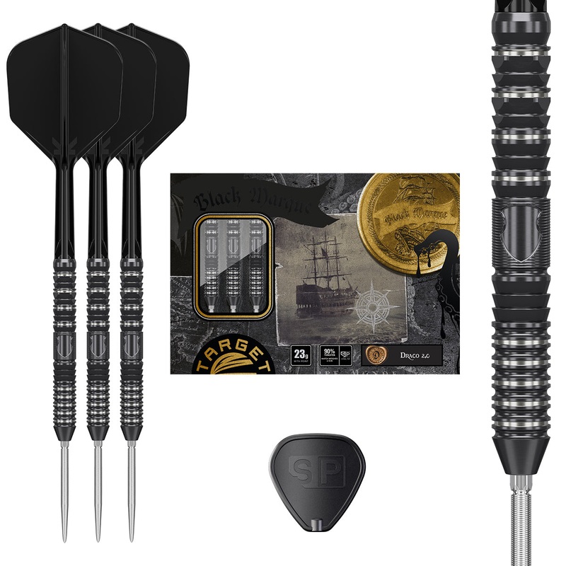 Black Marque Draco G2 90% Tungsten SP Steel Tip Darts by Target Japan 21.5 Gram