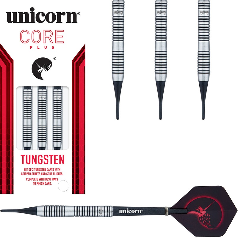 Core Plus Tungsten Style 1 Soft Tip Darts by Unicorn 18 Gram