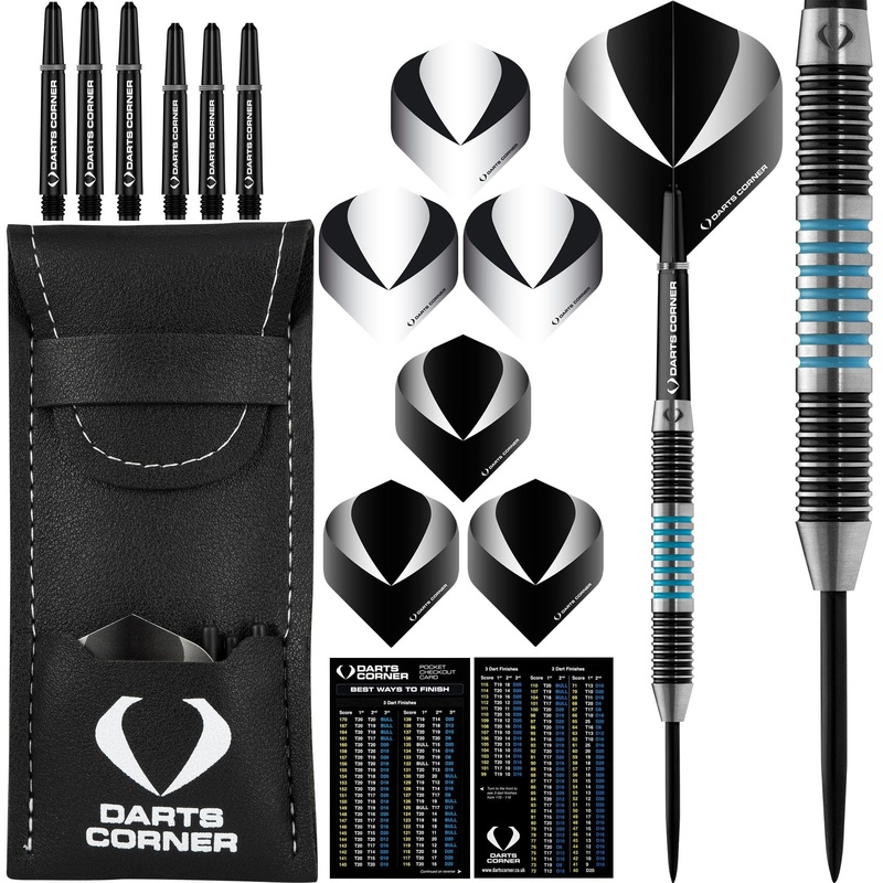 *Darts Corner Marine Darts – Steel Tip – M6 – Aqua Black 21g