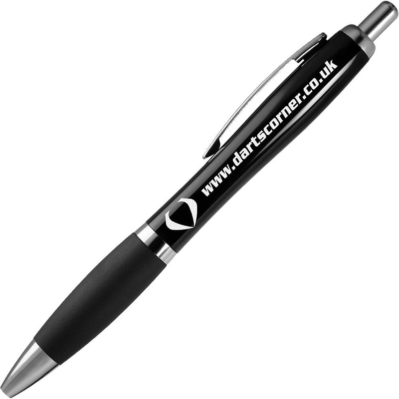 *Darts Corner Pen – Promotion – Branded Curvy Ballpen – Black