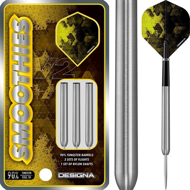 Designa – Smoothies V2 M1 Darts – Steel Tip – 90% Tungsten – 22g 24g 26g 22 grams