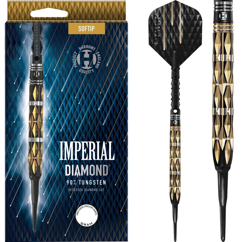 *Harrows Imperial Diamond Darts – Soft Tip – Gold Diamond 18g