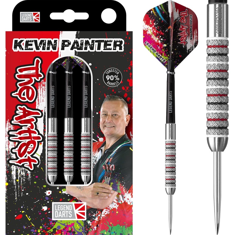 Legend Darts – Steel Tip – 90% Tungsten – Knurled – The Artist – Kevin Painter 22g