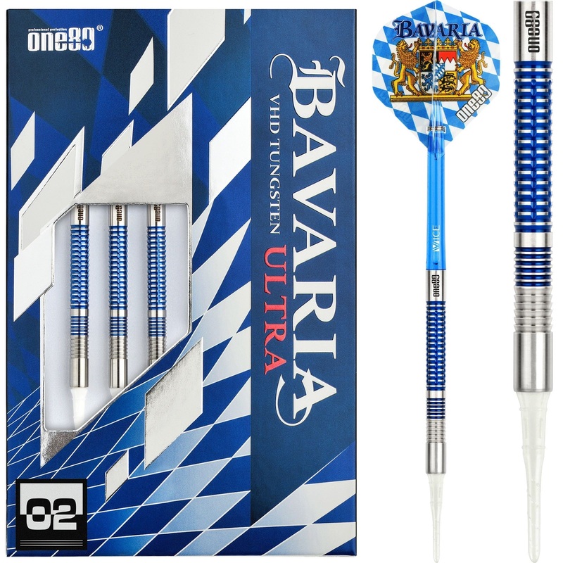 One80 Bavaria Ultra Long Darts – Soft Tip – S02 – Blue 19g