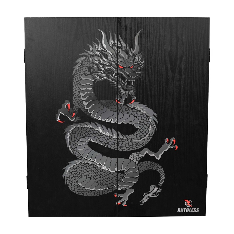 Ruthless Dartboard Cabinet – Square Design – Dragon