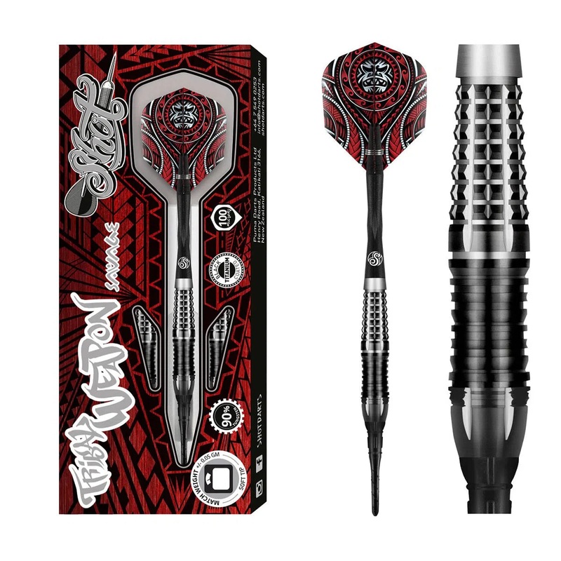 Shot Tribal Weapon Savage 90% Tungsten Soft Tip Darts 18 GRAM