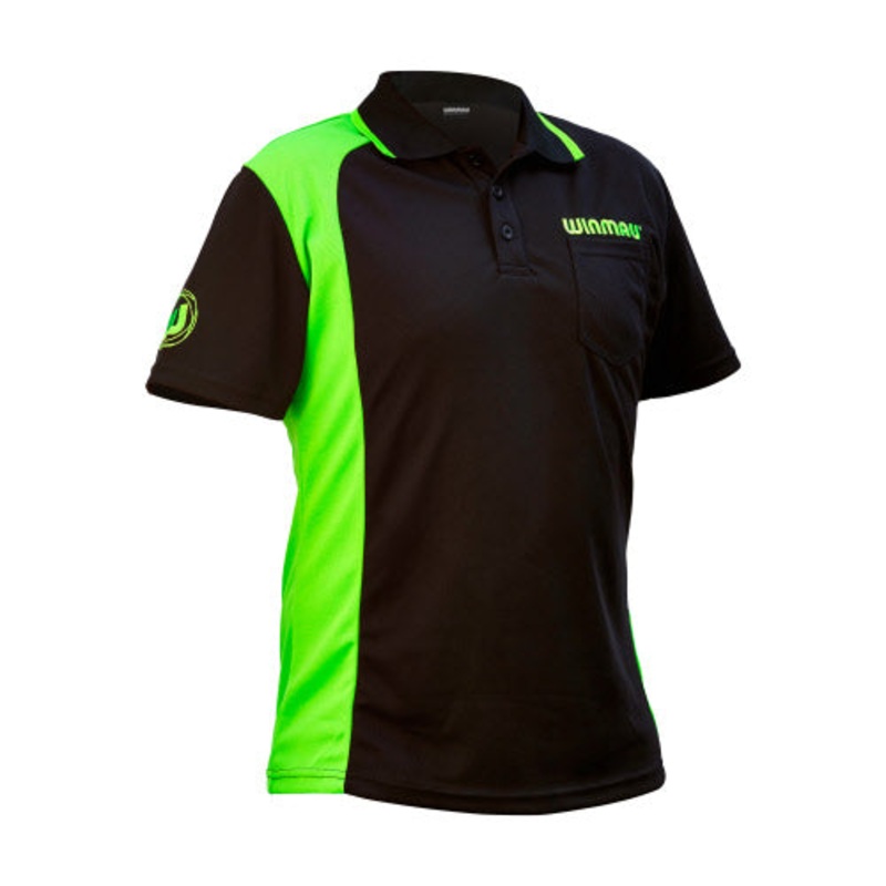 Winmau Wincool 2 Dart Shirt – Black/Green – Large