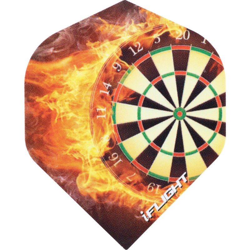 Designa Dart Flights – iFlight – Extra Strong – Std – Flaming Dartboard