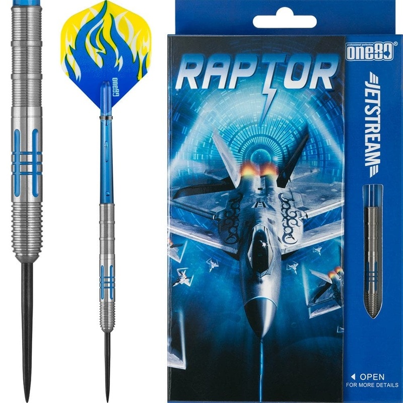 One80 Jetstream Darts – Steel Tip Tungsten – Blue – Raptor 20g