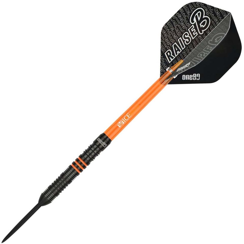 One80 Raise B Steel Tip Darts – 23gm Orange