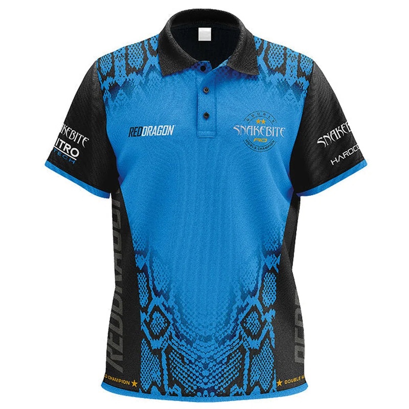 Red Dragon Peter Wright Snakebite Double World Champion Tour Polo Medium