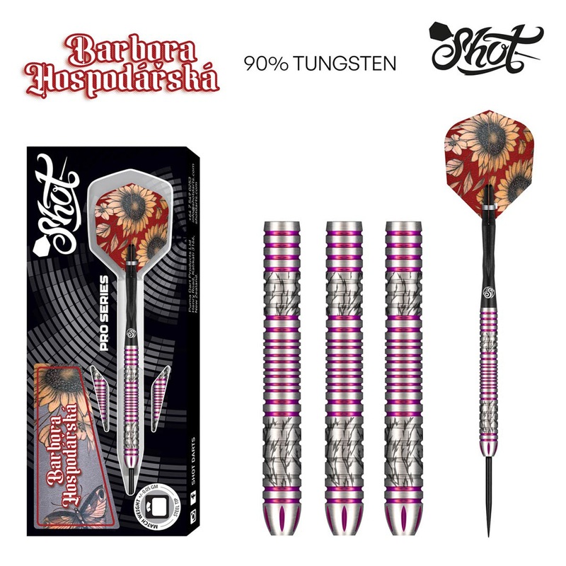 Shot Pro Series Barbora Hospodarska 2.0 90% Tungsten Steel Tip Darts 23 Gram