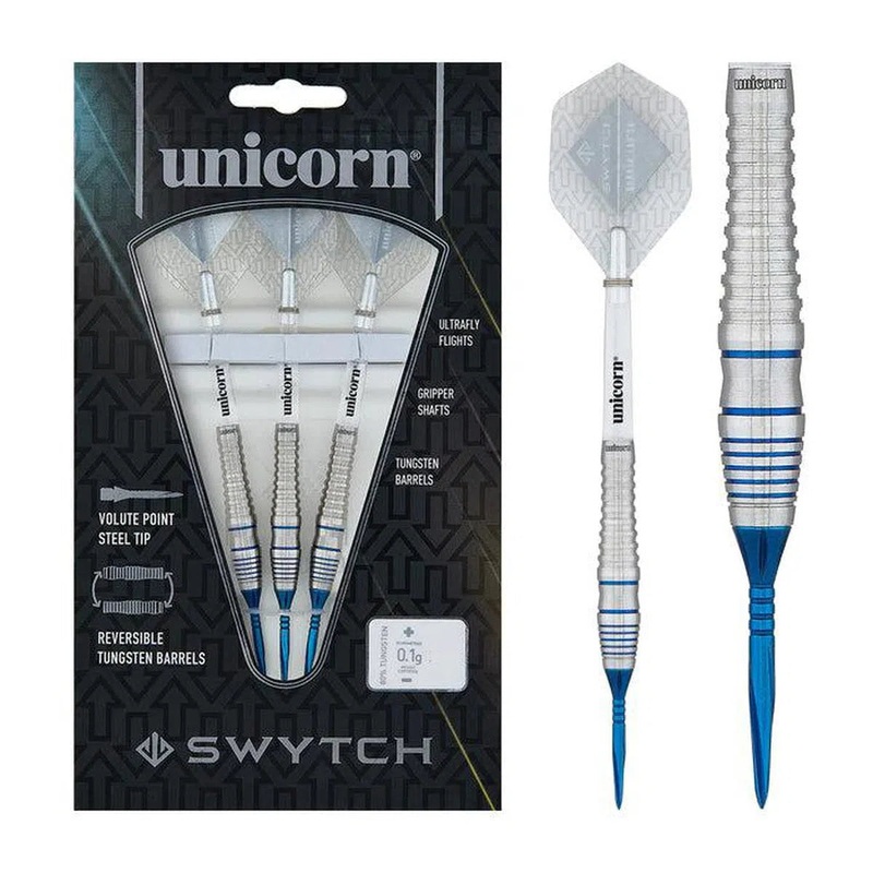 Unicorn Swytch Blue 80% Tungsten Steel Tip Darts 22 GRAM