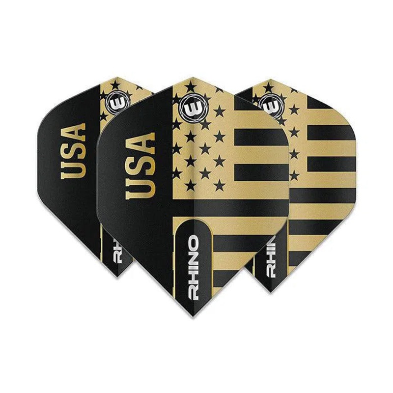 Winmau Rhino Extra Thick Standard “USA” Black & Gold Flights